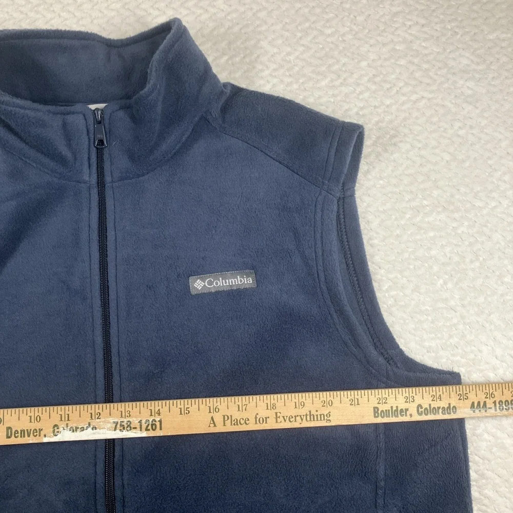 Columbia‎ Fleece Vest Mens XL Green Full Zip Sleeveless Outdoor Hiking Layering